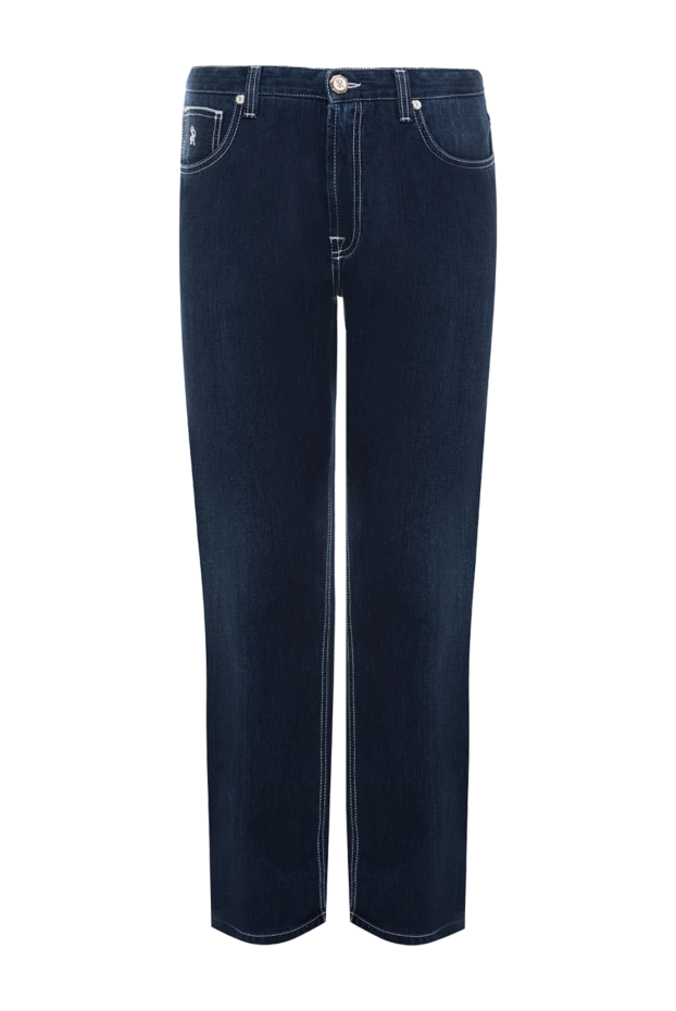 Табиғи джинсыдан жасалған көк түсті ерлерге арналған джинсы шалбар - фото 1