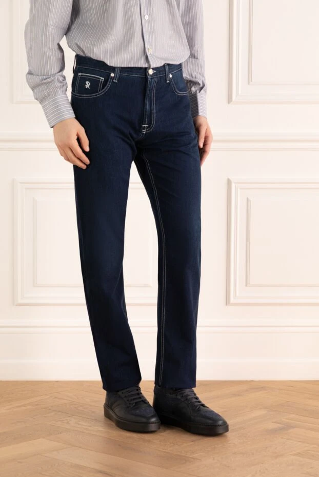 Stefano Ricci синие мужские джинсы из натурального денима
 144668 - фото 3