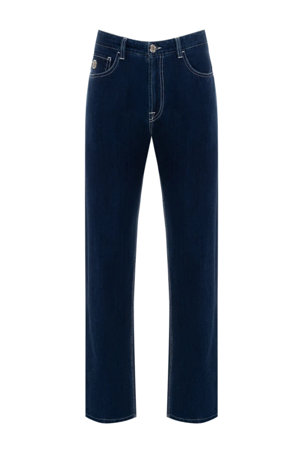 Men's blue cotton jeans, basic style
- photo 1
