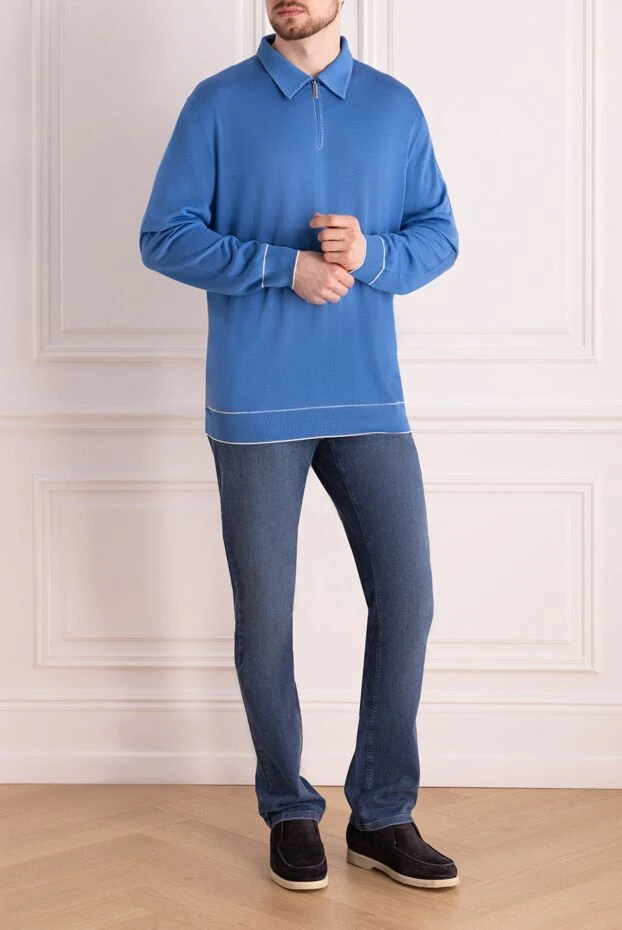 Поло с длинным рукавом из гладкого шелка с декоративной строчкой
- фото 2