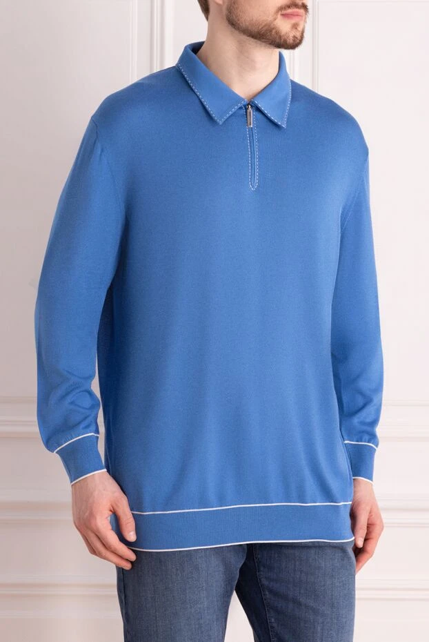 Stefano Ricci сәндік тігісі бар тегіс жібектен жасалған ұзын жеңді поло жейдесі 144706 - фото 3