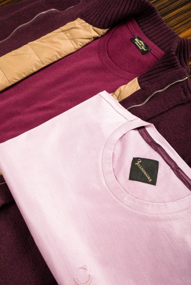 Billionaire фиолетовая футболка из тонкого хлопка с вышивкой бренда на груди
 144713 - фото 2