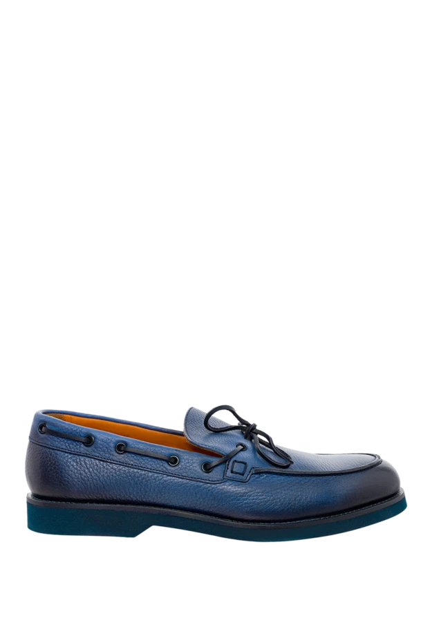 Doucal`s man blue leather loafers for men купить с ценами и фото 144728 - photo 1