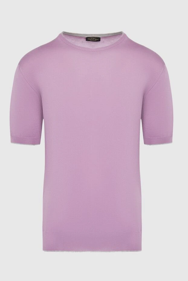 Cesare di Napoli man short sleeve jumper in silk and cotton pink for men купить с ценами и фото 144743 - photo 1