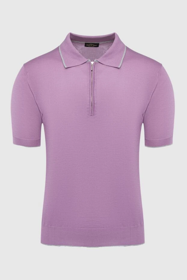 Cesare di Napoli man cotton and silk polo shirt pink for men купить с ценами и фото 144748 - photo 1