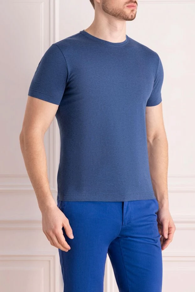 Orian men's t-shirt made of smooth jersey in dark blue with a slim fit 144757 - photo 3