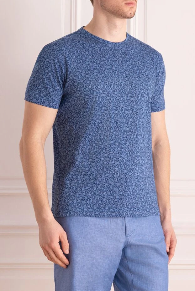 Orian fitted t-shirt with graphic micro print on cotton fabric 144759 - photo 3