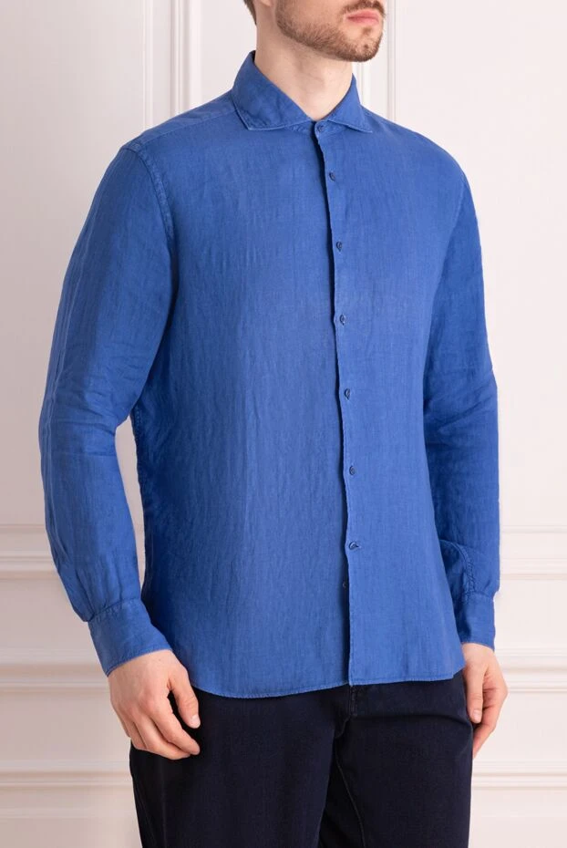 Orian shirt made of natural linen in intense blue color 144762 - photo 3