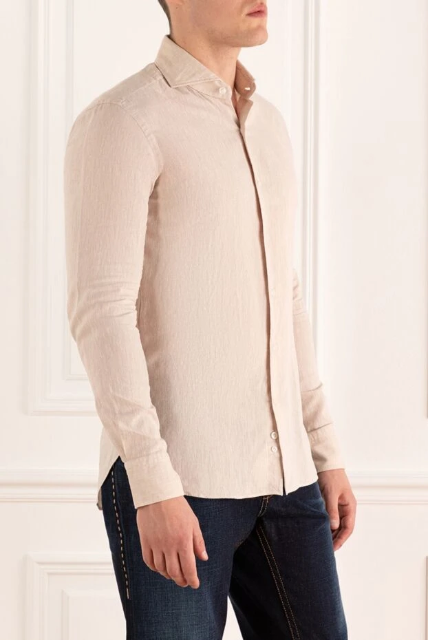 Orian beige linen and cotton shirt for men 144764 - photo 3