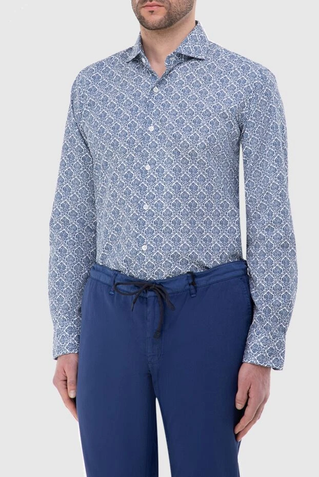 Orian man blue cotton shirt for men купить с ценами и фото 144769 - photo 2