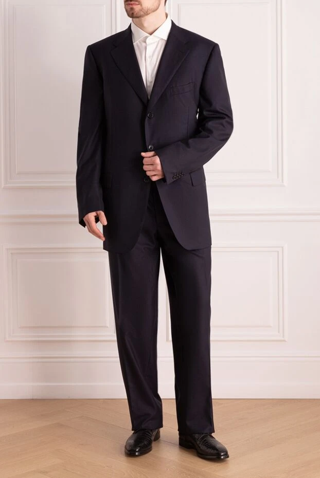 Corneliani man gray wool men's suit купить с ценами и фото 144835 - photo 2