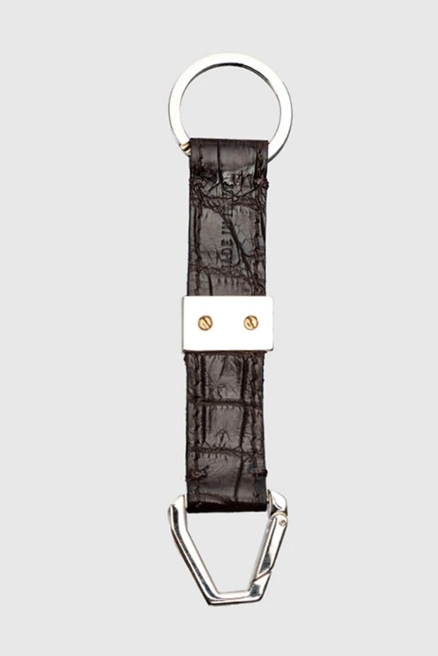 Brioni man brown crocodile leather keychain for men купить с ценами и фото 144865 - photo 2