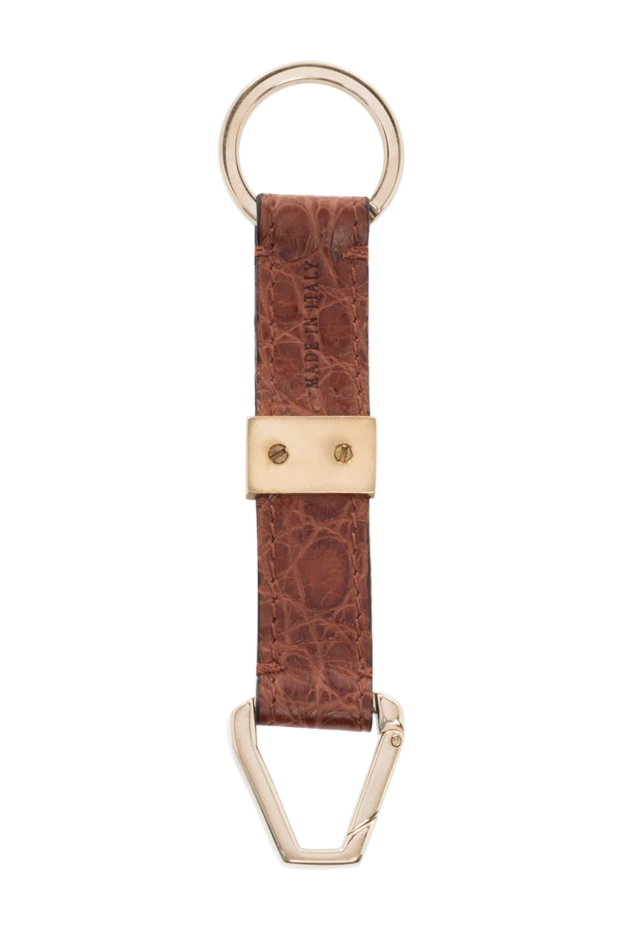 Brioni man brown crocodile leather keychain for men купить с ценами и фото 144866 - photo 2