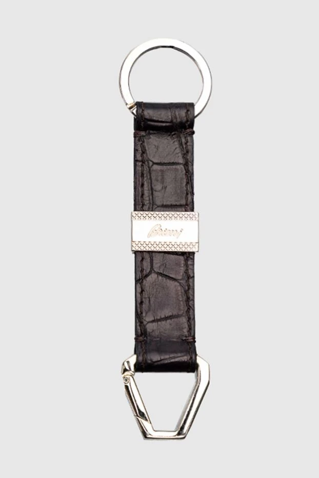 Brioni man brown crocodile leather keychain for men купить с ценами и фото 144867 - photo 1