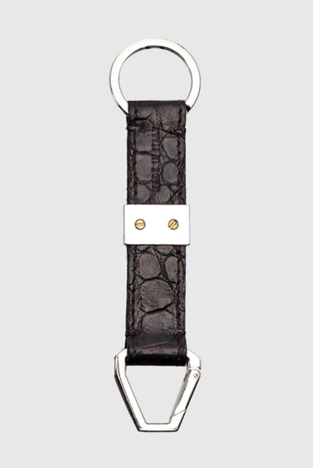 Brioni man brown crocodile leather keychain for men купить с ценами и фото 144867 - photo 2