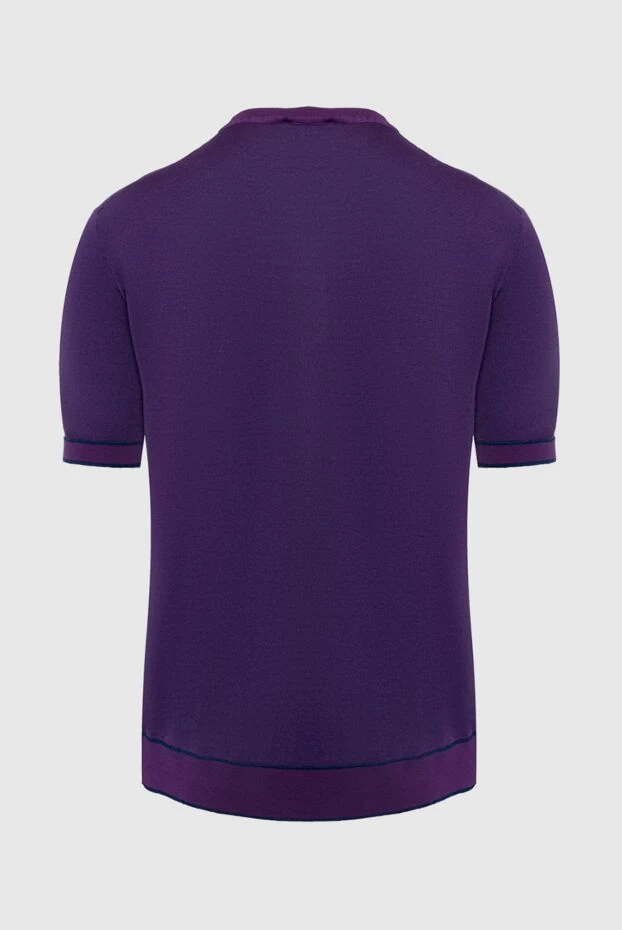 Cesare di Napoli man short sleeve jumper in cotton and silk purple for men купить с ценами и фото 144879 - photo 2