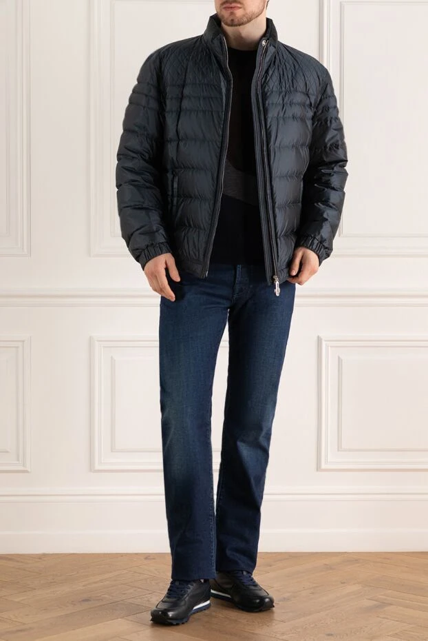 Stefano Ricci куртка из шелка синяя мужская 144898 - фото 2