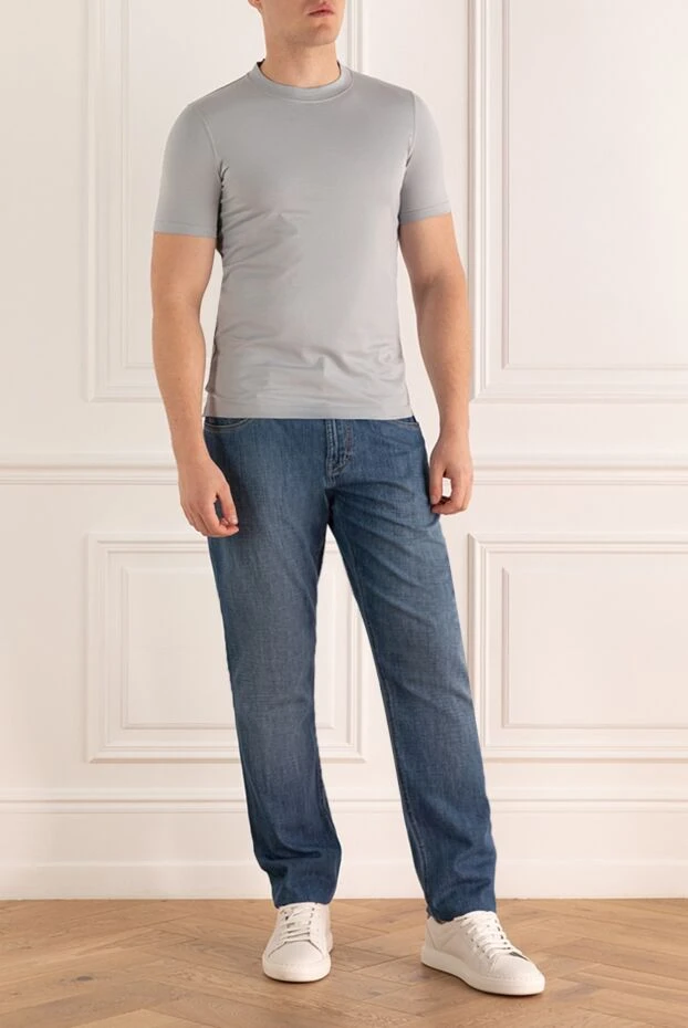 Scissor Scriptor man blue cotton jeans for men купить с ценами и фото 144935 - photo 2