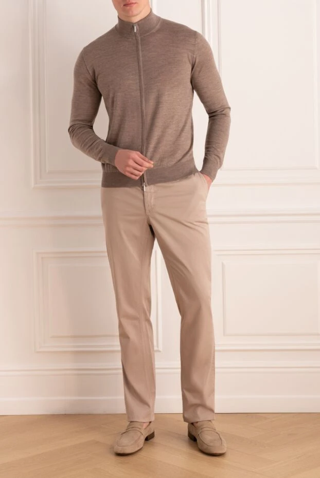 Zilli man men's beige cotton and silk trousers купить с ценами и фото 144941 - photo 2