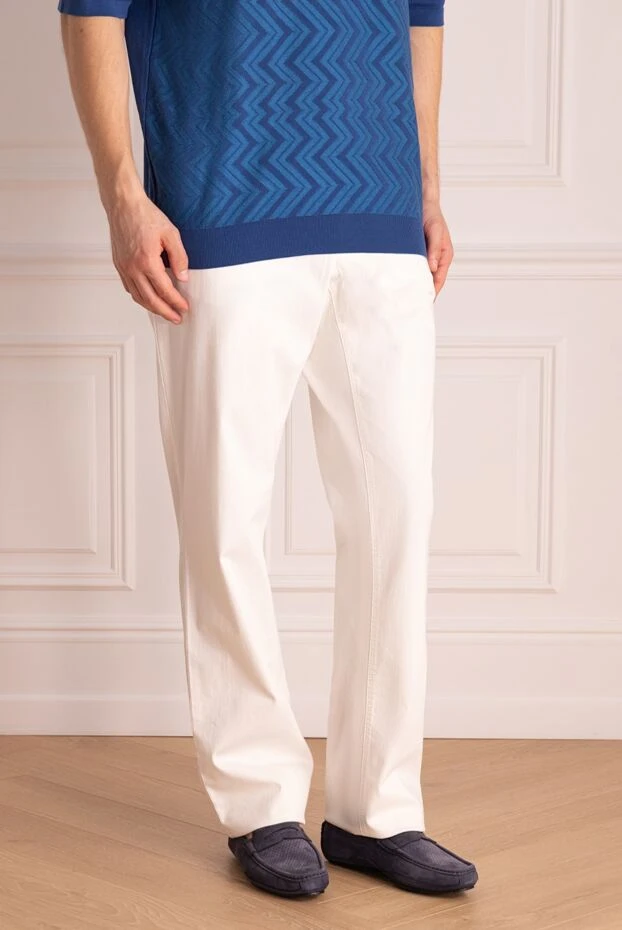 Zilli ерлерге арналған ақ мақта және плестер джинсы 144963 - фото 3