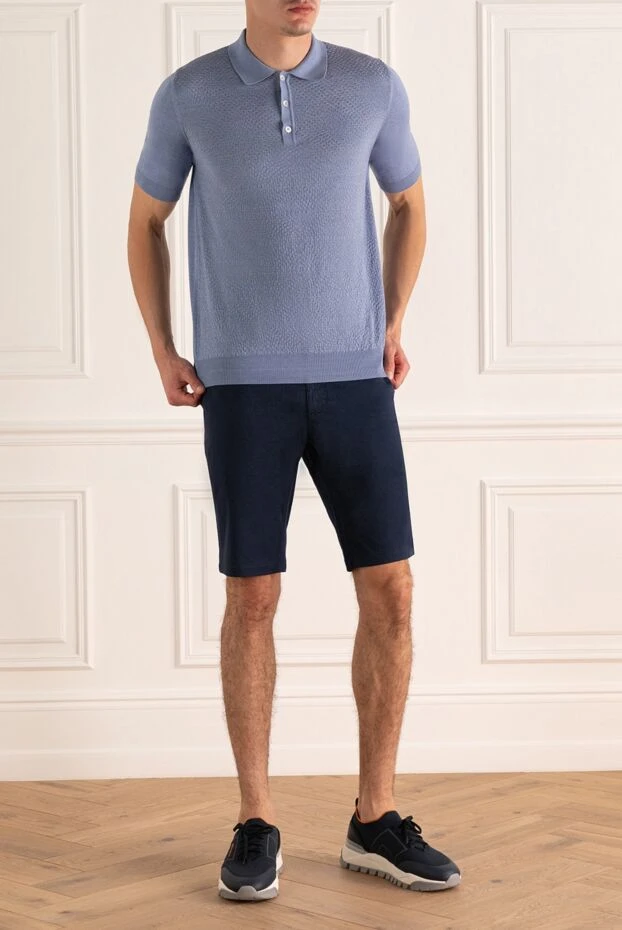 Zilli man blue cotton and silk shorts for men купить с ценами и фото 144966 - photo 2