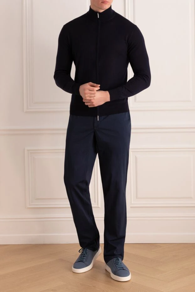 Zilli man blue cotton and silk trousers for men купить с ценами и фото 144967 - photo 2