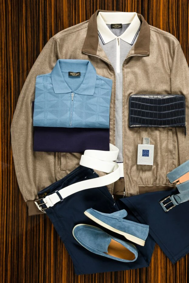 Zilli мужские брюки темно синие из хлопка и шелка универсального стиля 144967 - фото 3