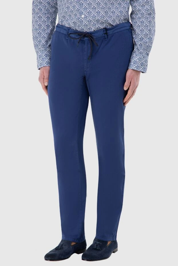 Zilli man blue cotton and silk trousers for men купить с ценами и фото 144980 - photo 2