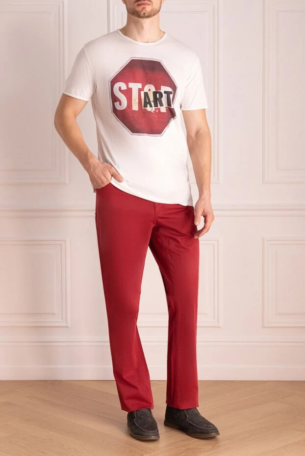 Zilli man red cotton and elastane jeans for men купить с ценами и фото 144982 - photo 2