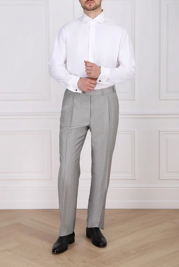 Alessandro Gherardi man white cotton shirt for men купить с ценами и фото 145041 - photo 2