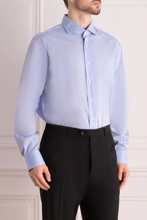 Alessandro Gherardi men's blue checkered shirt with classic turn-down collar

 145043 - photo 3