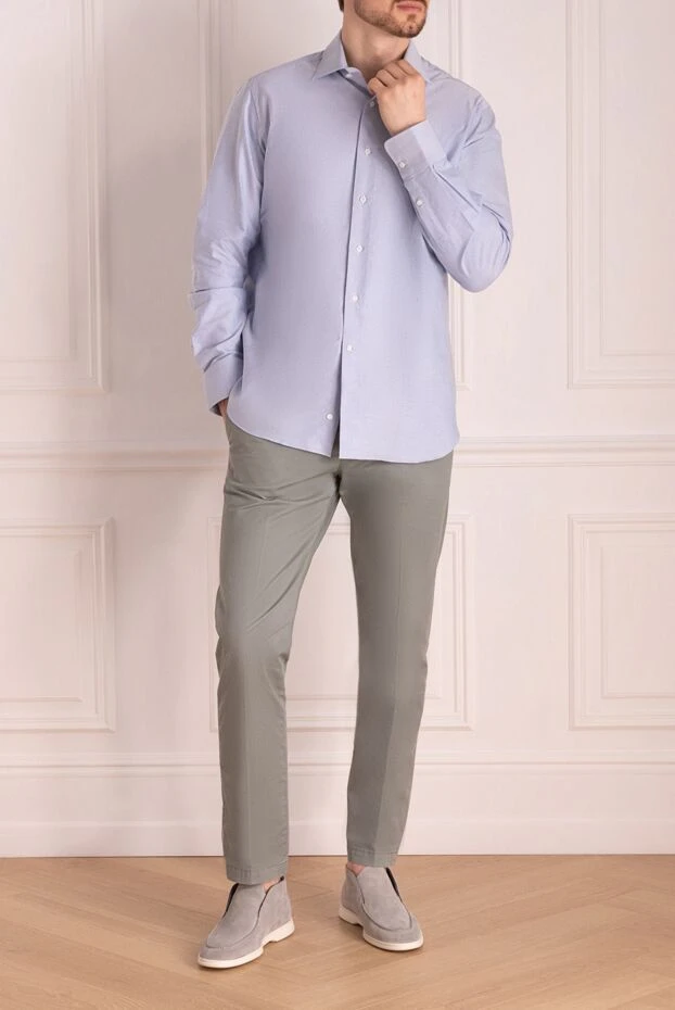 Alessandro Gherardi man blue cotton shirt for men купить с ценами и фото 145044 - photo 2