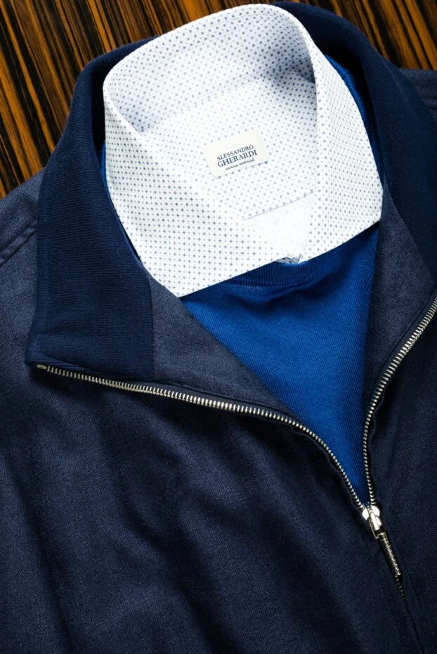 Alessandro Gherardi men's blue cotton shirt with pattern 145053 - photo 3