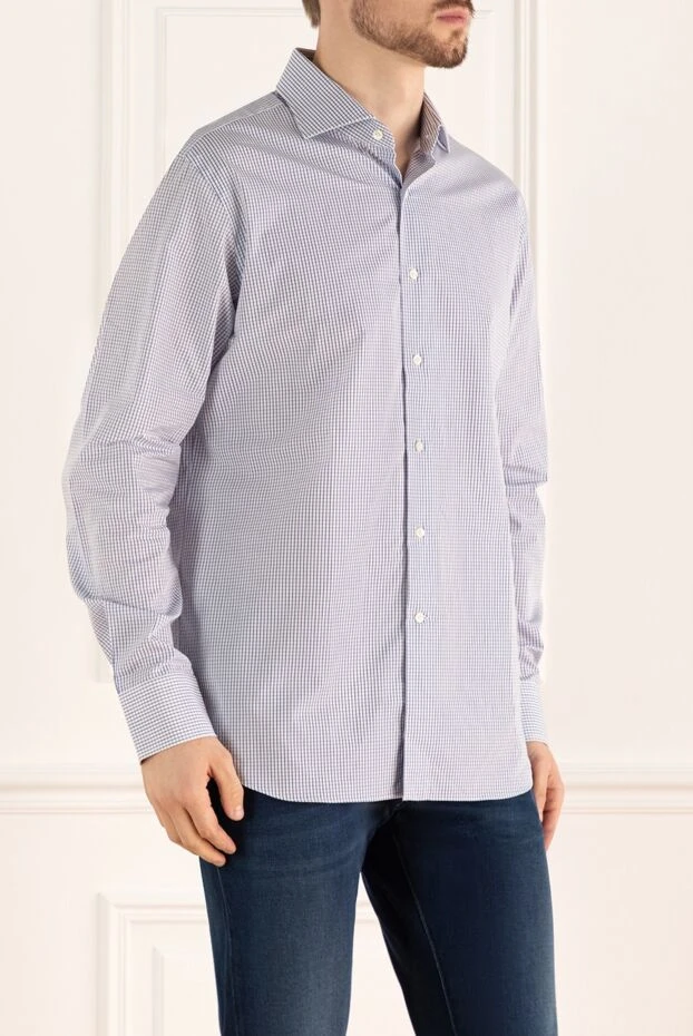 Alessandro Gherardi lightweight cotton shirt in blue check 145057 - photo 3