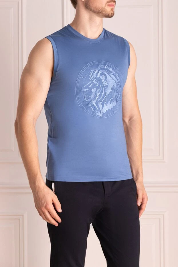 Cesare di Napoli мужская облегающая майка с анималистичным мотивом на груди

 145075 - фото 3