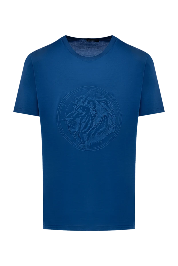 Cesare di Napoli man cotton t-shirt blue for men купить с ценами и фото 145076 - photo 1