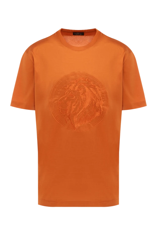 Cesare di Napoli man cotton t-shirt orange for men купить с ценами и фото 145081 - photo 1