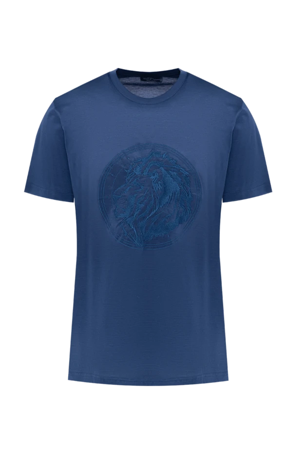 Cesare di Napoli man cotton t-shirt blue for men купить с ценами и фото 145082 - photo 1