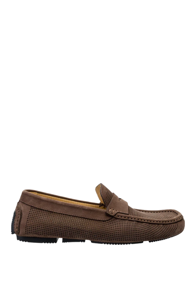 Cesare di Napoli man men's moccasins from nubuck brown купить с ценами и фото 145097 - photo 1