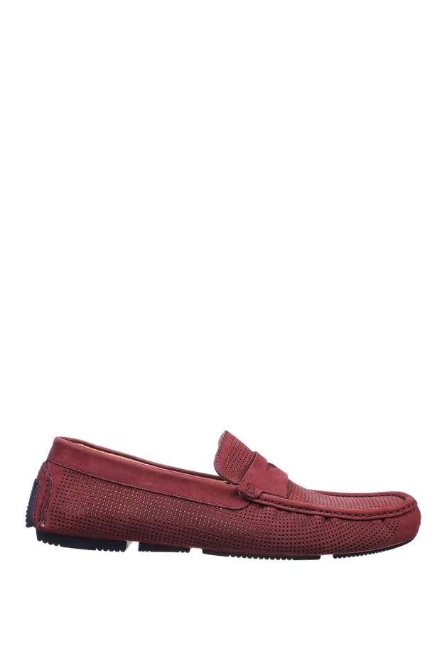 Cesare di Napoli man men's moccasins made of nubuck burgundy купить с ценами и фото 145098 - photo 1