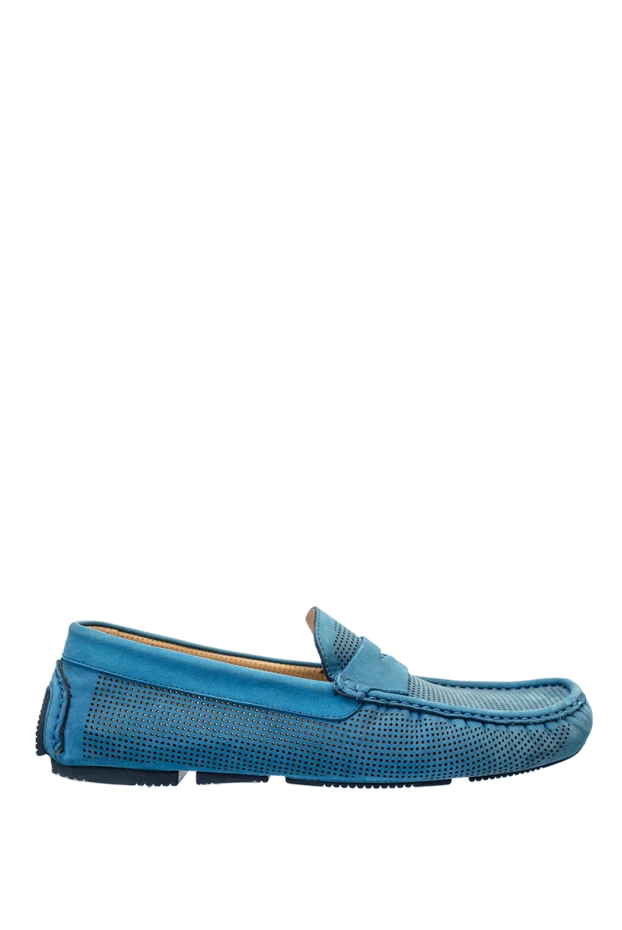 Cesare di Napoli man moccasins for men made of nubuck blue купить с ценами и фото 145099 - photo 1