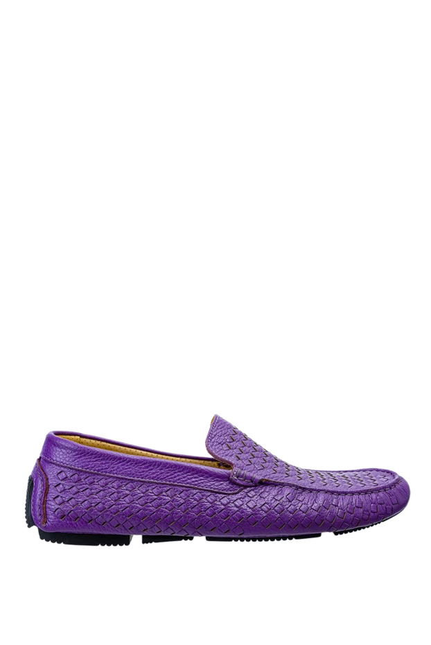 Cesare di Napoli man violet men's leather moccasins купить с ценами и фото 145102 - photo 1