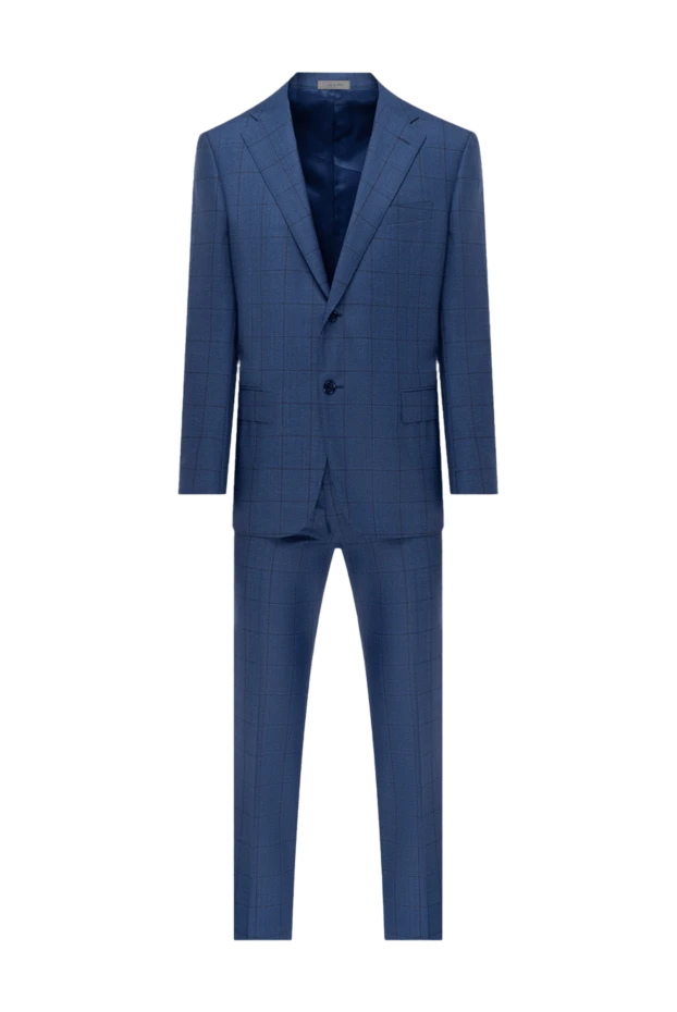 Corneliani man men's blue wool suit купить с ценами и фото 145104 - photo 1