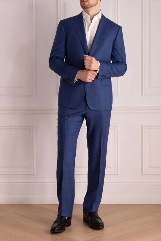 Corneliani man men's blue wool suit купить с ценами и фото 145104 - photo 2