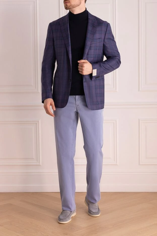 Corneliani man men's purple wool jacket купить с ценами и фото 145106 - photo 2