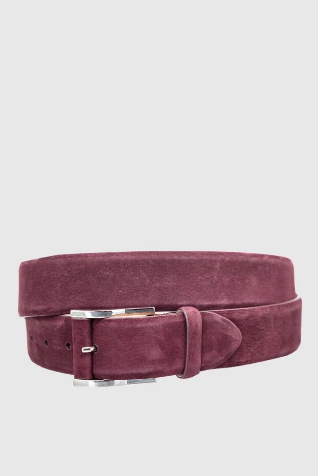 Cesare di Napoli man leather belt burgundy for men купить с ценами и фото 145144 - photo 1