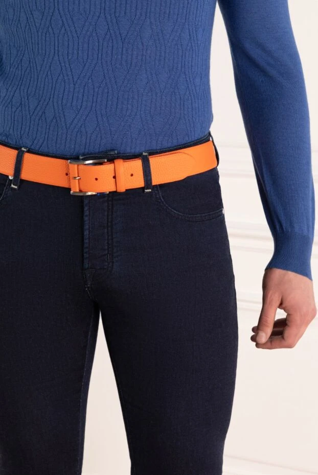 Cesare di Napoli man orange leather belt for men купить с ценами и фото 145164 - photo 2