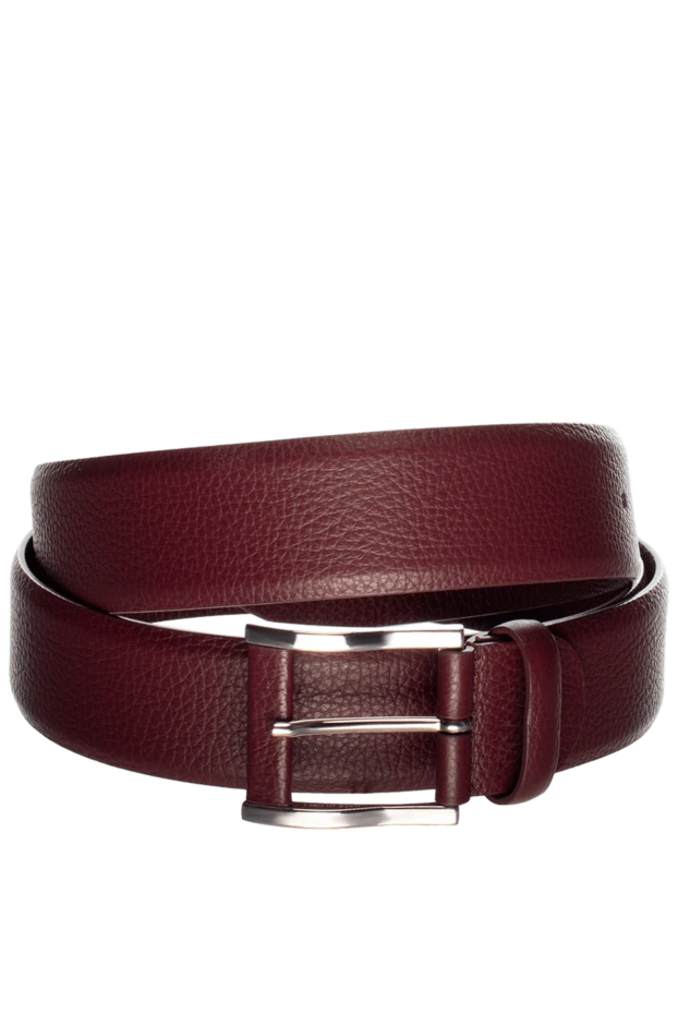 Cesare di Napoli man men's burgundy leather belt купить с ценами и фото 145171 - photo 1