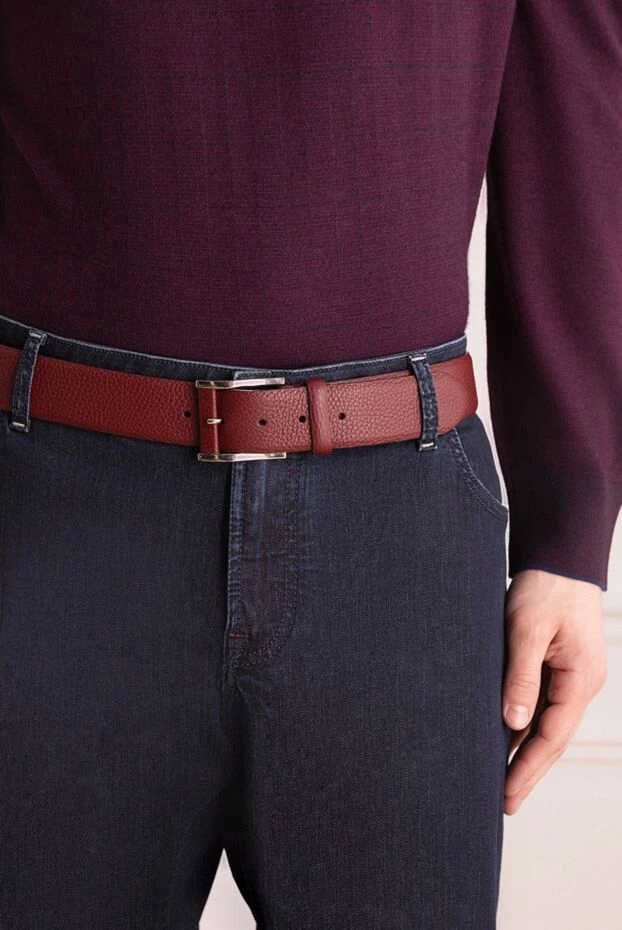 Cesare di Napoli man red leather belt for men купить с ценами и фото 145173 - photo 2