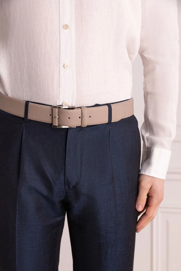 Cesare di Napoli man beige leather belt for men купить с ценами и фото 145176 - photo 2